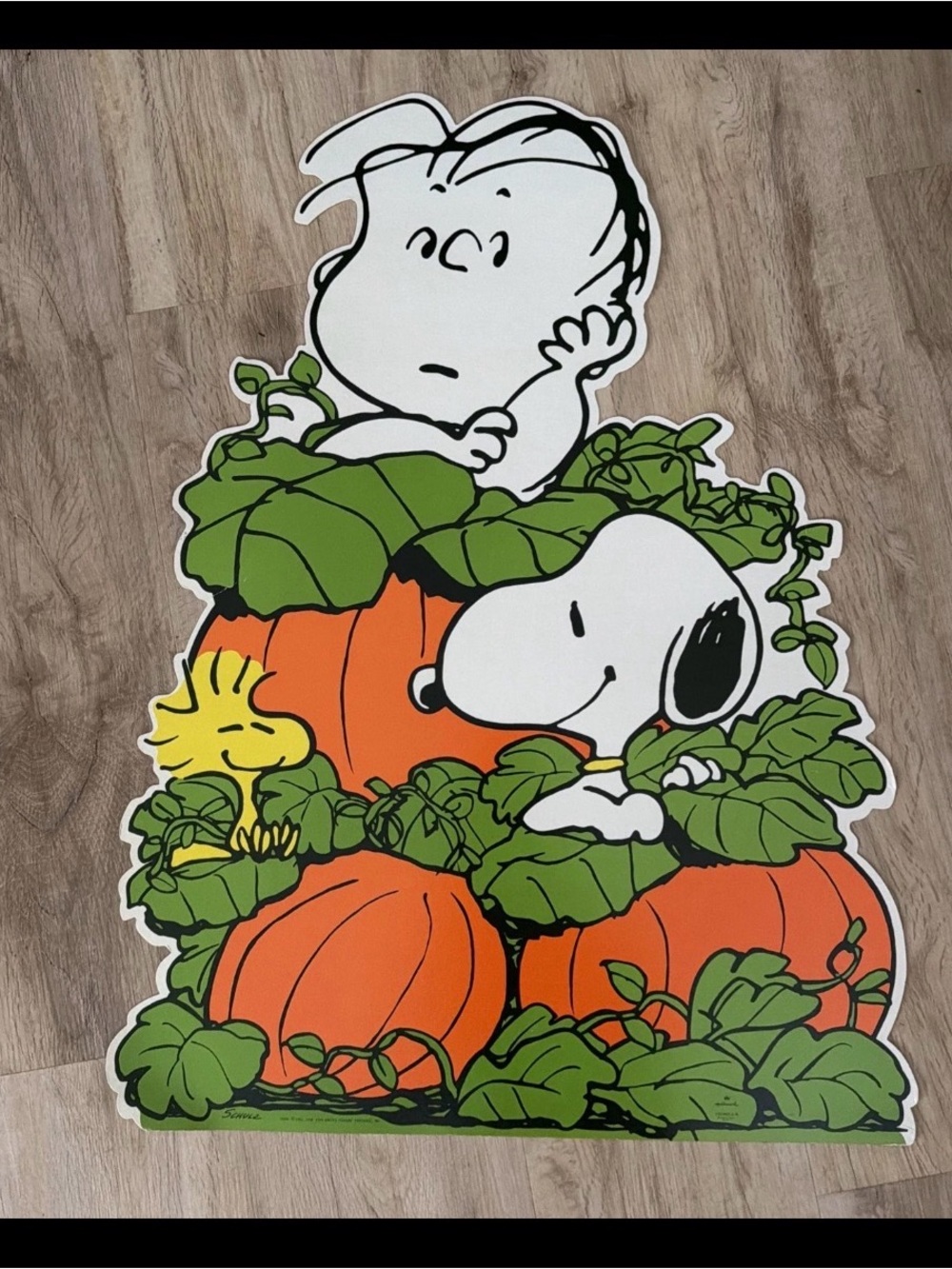 VINTAGE HALLMARK PEANUTS 20" X 28" FALL WALL DECORATION SNOOPY, LINUS, WOODSTOCK